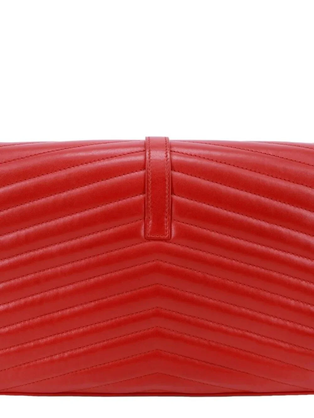 Yves Saint Laurent  Sulpice Matelasse Leather Wallet On Chain Red